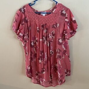 Liz Claiborne Pink Floral Blouse